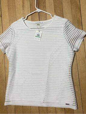 Women’s Large Calvin Klein White Shirt NWT Dressy Business Formal Classic